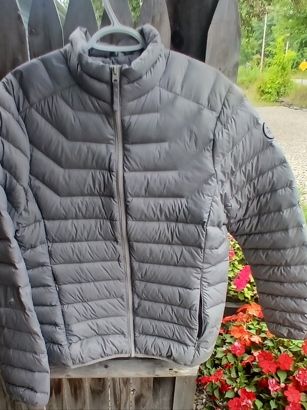 Abercrombie & Fitch Down Gray Quilted Packable Puffer Jacket Men's Size L